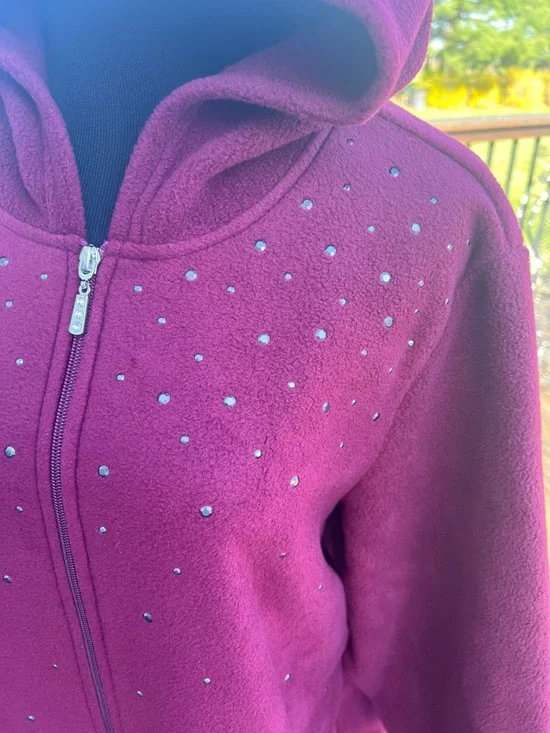 Quacker Factory Hooded Fleece Zip-Up Jacket - Picture 3 of 11